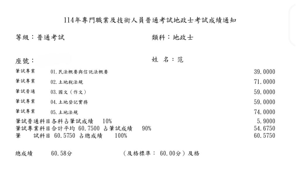 114地政士成績單-范志鵬已碼